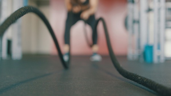 Exercising indoors releasing moisture from sweating